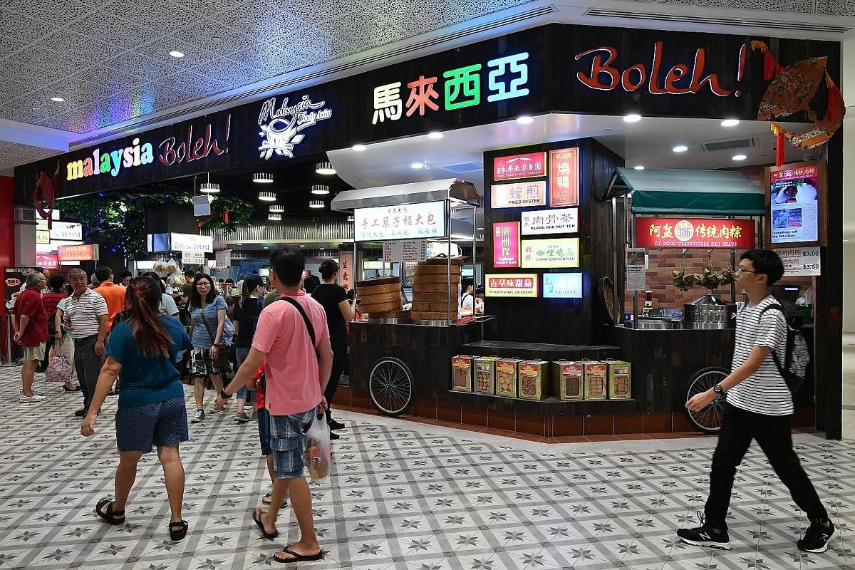 Malaysia Boleh! at AMK Hub, which opened last month, houses 25 stalls. Chendol at the Penang Hawkers' Fare buffet in York Hotel, which has returned for the third time this year.