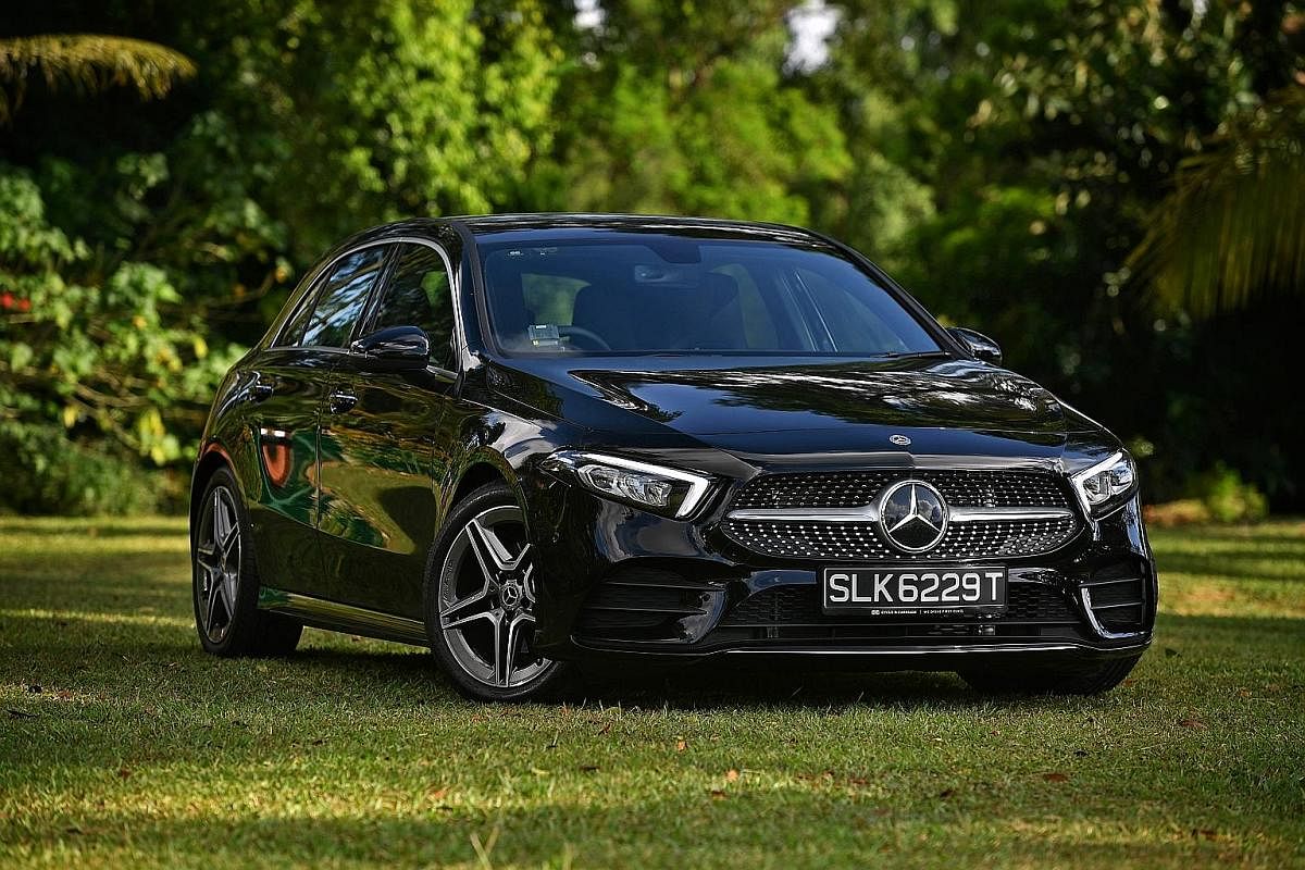 The Mercedes-Benz A-class is a low-slung hatchback with sharp styling and modern features.
