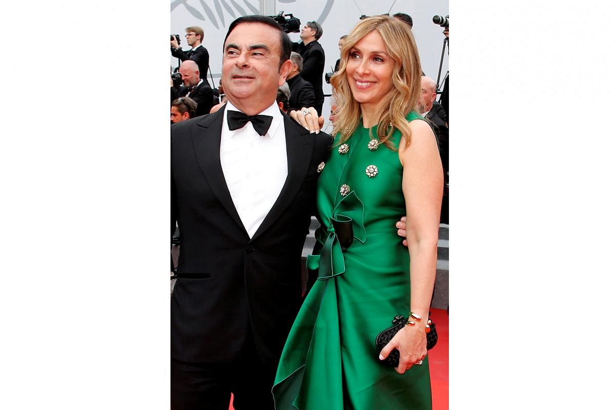 Former Nissan chief executive officer and former Renault-Nissan Alliance chairman and CEO Carlos Ghosn, with his wife Carole (both left) at the 70th Cannes Film Festival in 2017, has spent more than 70 days in jail and been refused bail twice.