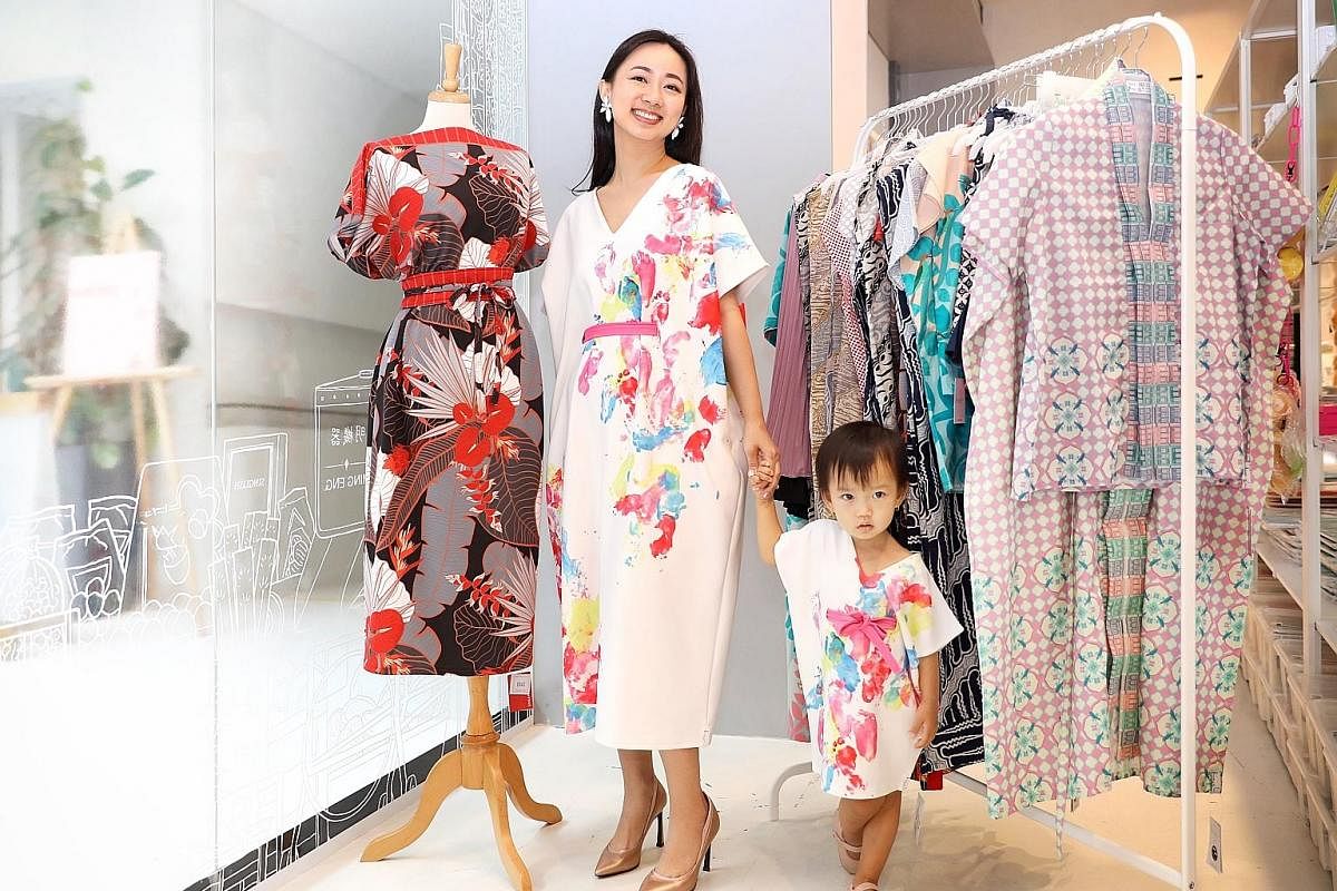 Singapore-based Indonesian designer Anseina Eliza and her daughter Allytheia in her label Ans.Ein, which offers customisation options such as personalised prints. Tops start at $68.