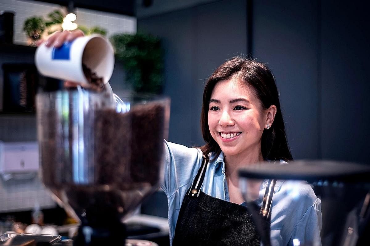 Ms Alexandra Eu runs coffee bar Mavrx, which opened last December, with her husband.