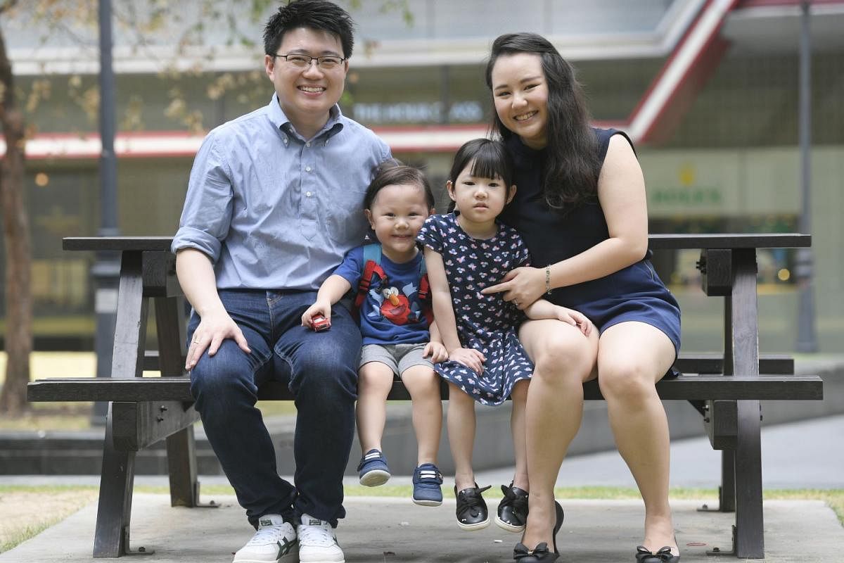Ms Loh Jia Min, who married Mr Lawrence Tan (both above) when they were both 20. The parents to Paige, five, and Ryder, three, will be celebrating their seventh wedding anniversary in October.