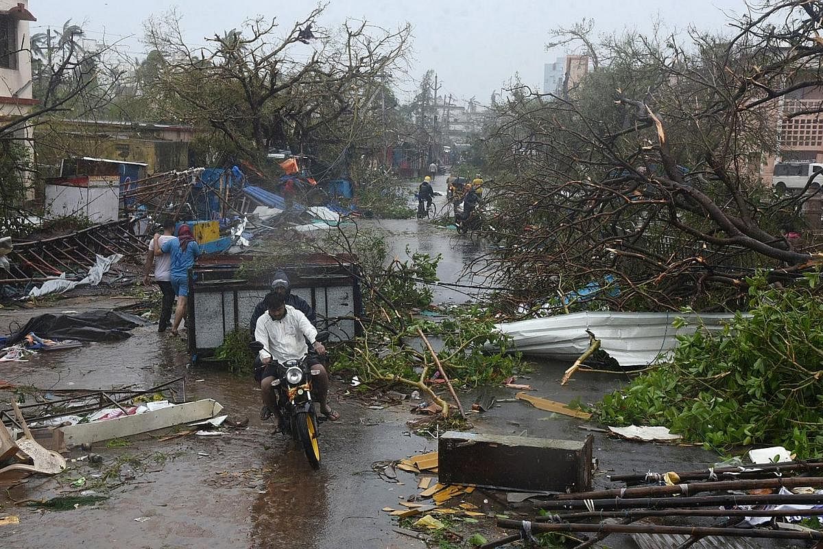 Cyclone Fani leaving a trail of destruction yesterday after slamming into the tourist town of Puri in the eastern Indian state of Odisha. With gusting winds of up to 200kmh, the cyclone was the strongest to hit the country in five years, bringing dow