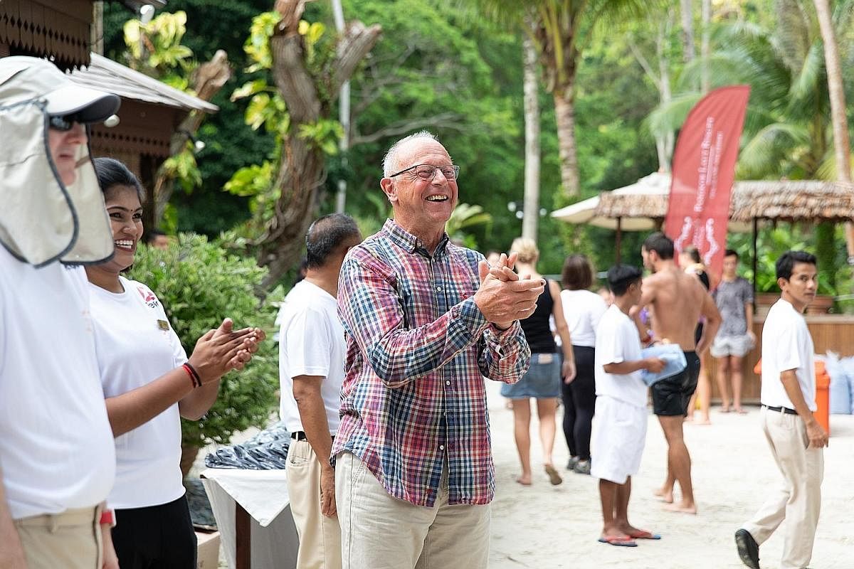 Every year, Mr Christopher Spencer Chapman (above), youngest son of the World War II veteran who inspired Chapman's Challenge, flags off the race in Pangkor Laut.