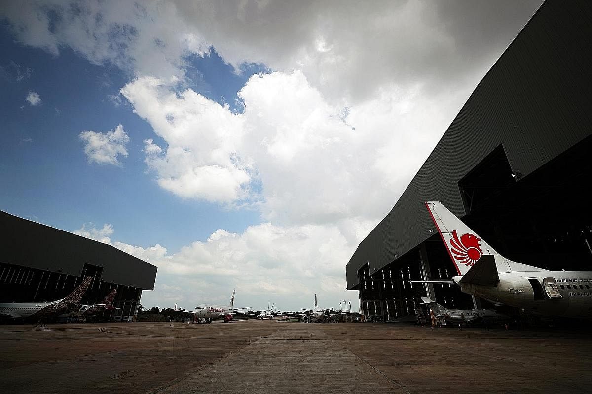 A Lion Air aircraft repair facility in Batam. Aircraft maintenance, repair and overhaul is an emerging industry for which Indonesian Foreign Minister Retno Marsudi is hoping for cooperation with Singapore. Air Mas village, an indigenous Orang Asli en
