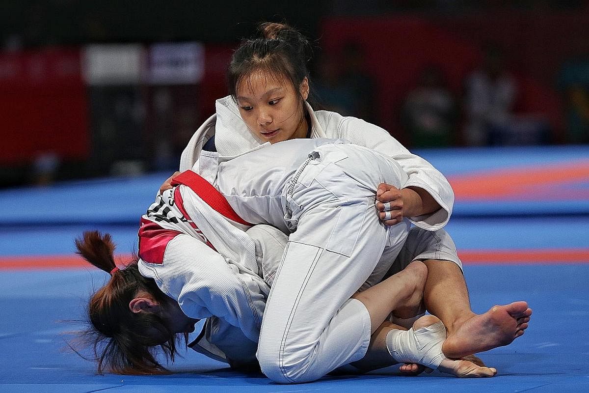 Ms Constance Lien at the gold medal match at the Asian Games last year.