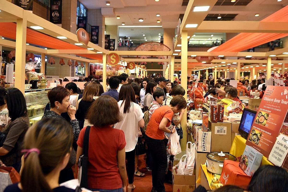 Takashimaya's Chinese New Year fair was buzzing with customers last Thursday afternoon.