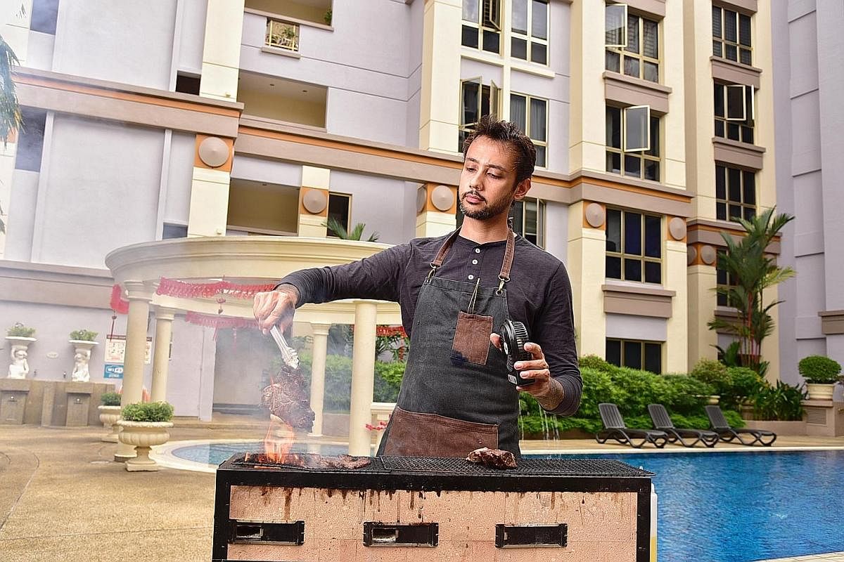 Chef Sam Chablani serves up South-east Asian barbecue with meats such as babi guling, ikan bakar and chicken wings over local wood under his private dining business, No Burn No Taste.