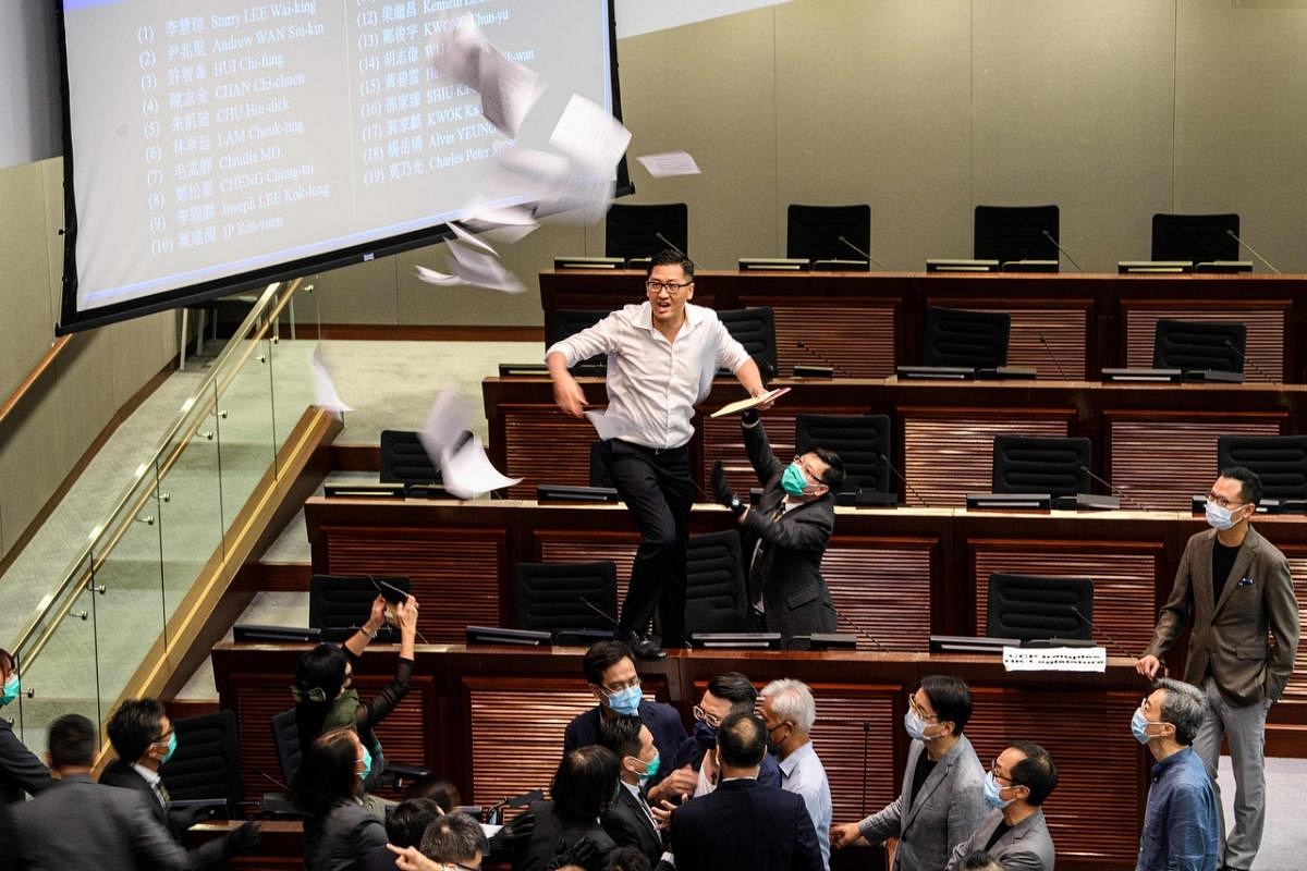 In Pictures: Scuffles Erupt On The Floor Of Hong Kong's Legislative ...