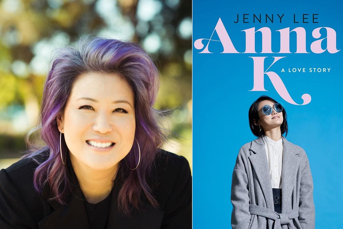 Both the 2018 movie Crazy Rich Asians (right) and the novel it was adapted from were hits, and sparked interest in Asian-led comedies, including author Jenny Lee's (above, left) Anna K (above, right).