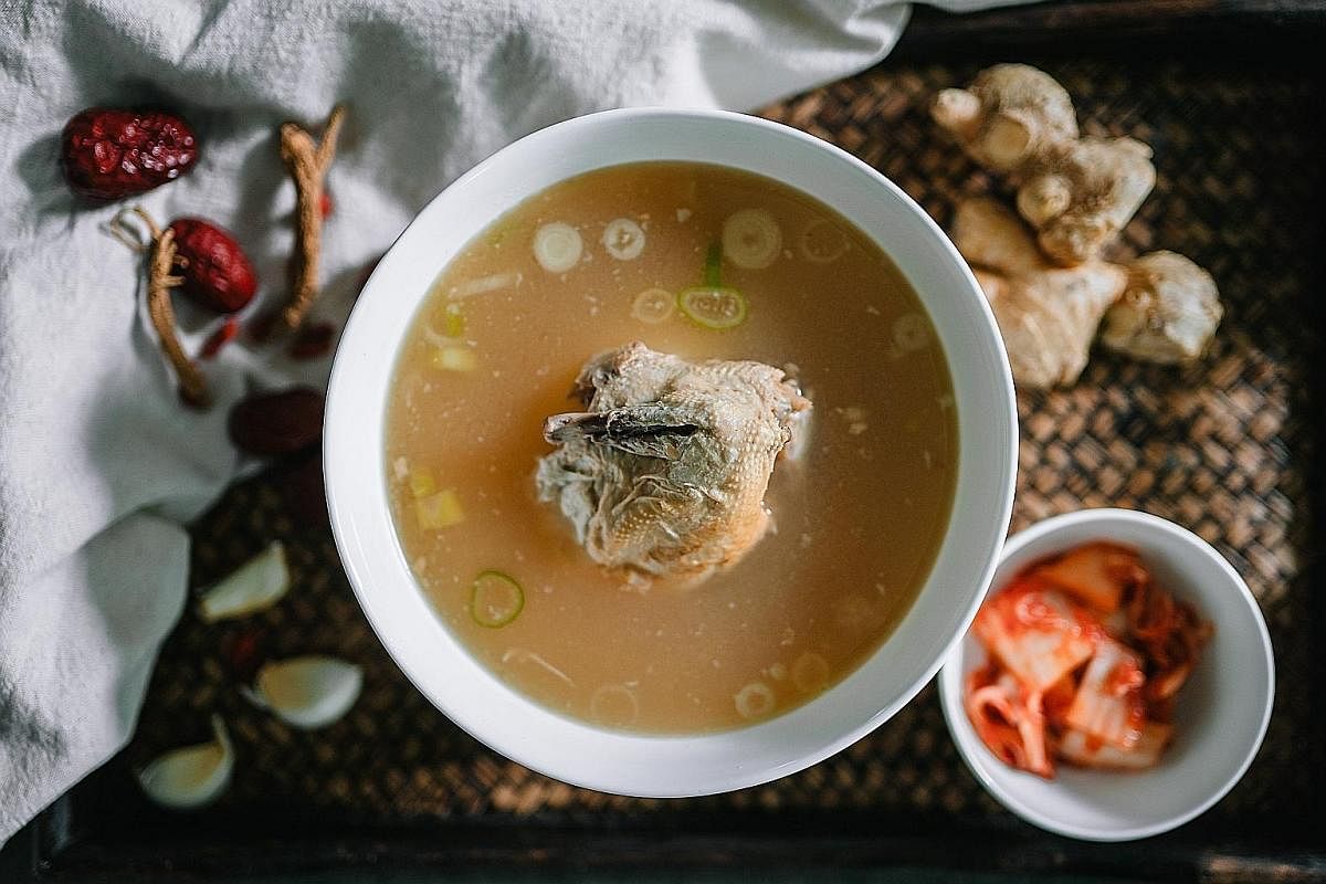 Chu Collagen's chicken broth used as a base for hotpot. Chu Collagen was founded by husband-and-wife team Peter Lau and Ethel Neo in April this year, using a recipe tested by Ms Neo.