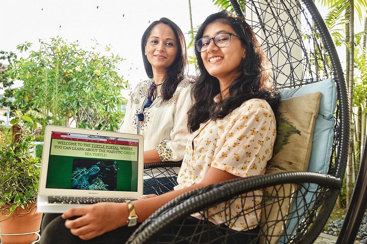 Spurred by her daughter's initial negative experience in coding class, Mrs Pranati Bagchi (above, with her daughter Rimi Chakravarti) set up a "girl-centric" Stem enrichment school in 2018. Her efforts to support Rimi paid off as the 16-year-old pick