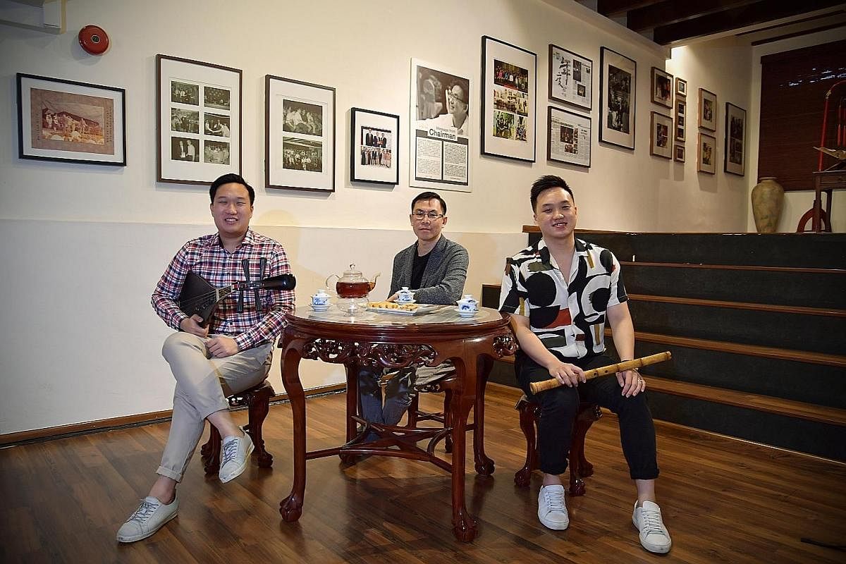 Siong Leng Musical Association's Fantasia - Nanyin Reimagined is a musical journey recapping its 80-year history. Behind the production are (from far left) head of programming and principal artiste Seow Ming Fong; composer, arranger and music directo