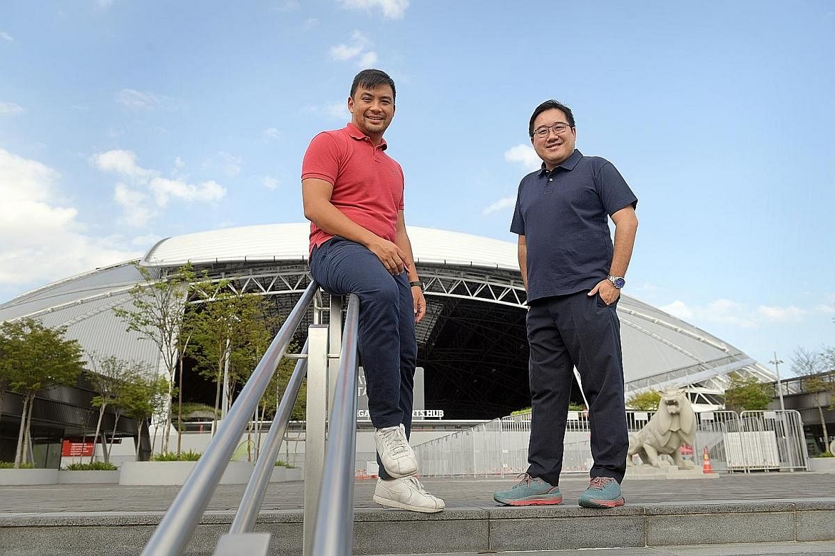 Yip Ren Kai (left) and Mark Chew, the two managing directors of Reddentes Sports, hope to grow Singapore sport's ecosystem, as they believe that all stakeholders will also develop.