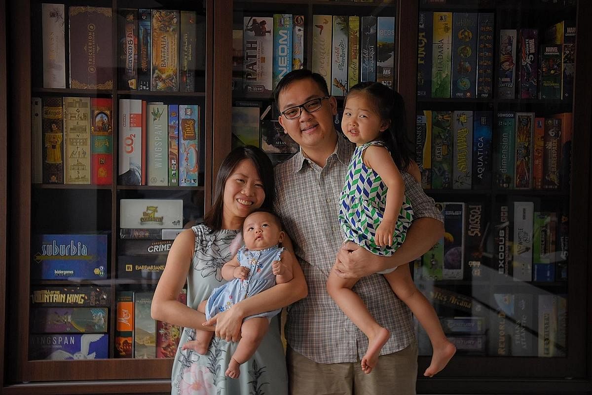 Mr Marcus Cheong and his wife Si Lin, with their daughters - two-year-old Matilda and three-month-old Rebekah. The couple, who want three or four children, said that working from home due to the pandemic has given them more confidence to care for a l