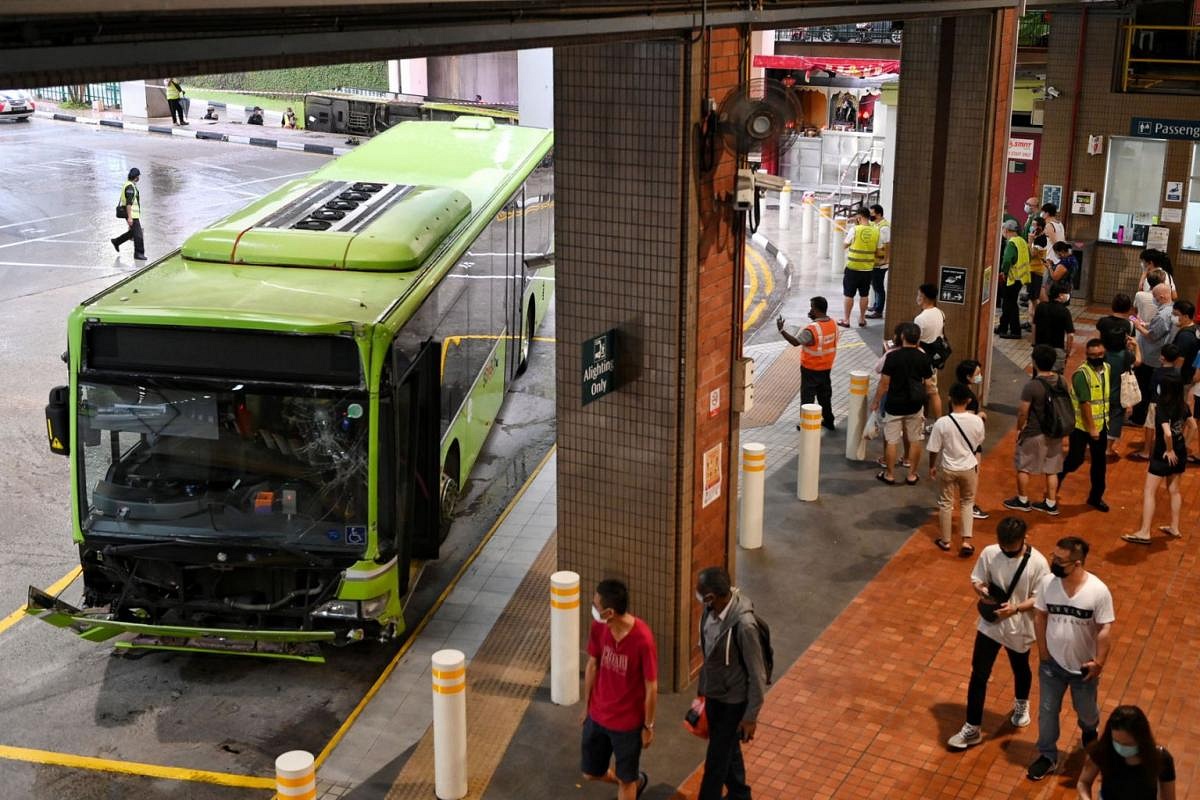 In Pictures: Bus Flips On Side After Collision At Bukit Batok ...